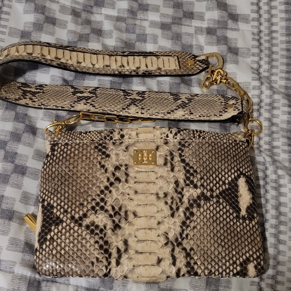 Tory Burch Snake Skin Shoulder Bag